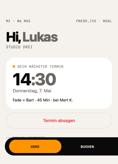 Kunden-App Home